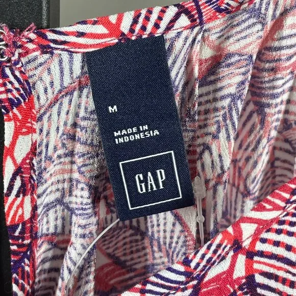 NEW Gap Romper Womens Medium pink purple floral preppy casual summer - Picture 4 of 9